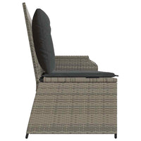 vidaXL Panchina da giardino con cuscino Grigio Poly Rattan