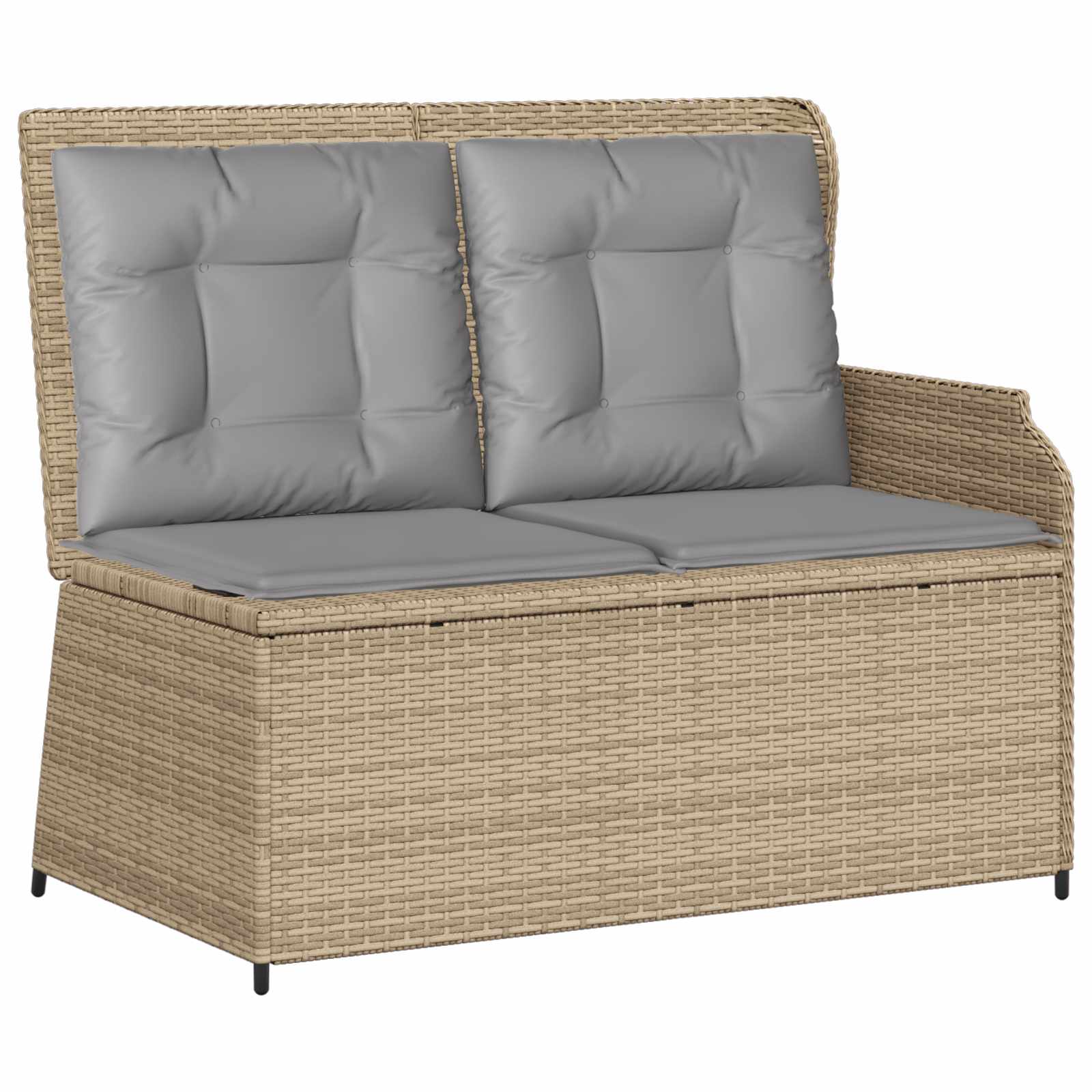 Panchina da giardino con cuscino Beige Poly Rattan 3394443