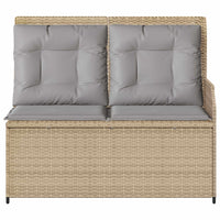 Panchina da giardino con cuscino Beige Poly Rattan 3394443