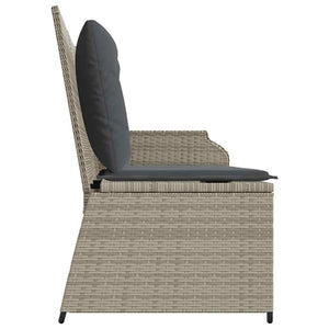 vidaXL Panchina da giardino con cuscino Grigio chiaro Poly Rattan