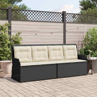 vidaXL Panchina da giardino con cuscino Nero Poly Rattan