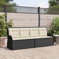 Panchina da giardino con cuscino Nero Poly Rattan 3394449