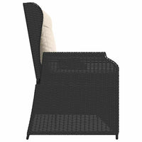 vidaXL Panchina da giardino con cuscino Nero Poly Rattan