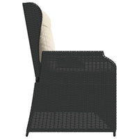 Panchina da giardino con cuscino Nero Poly Rattan 3394449