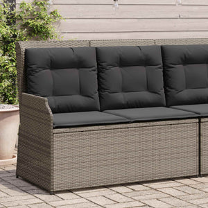 Panchina da giardino con cuscino Grigio Poly Rattan 3394451