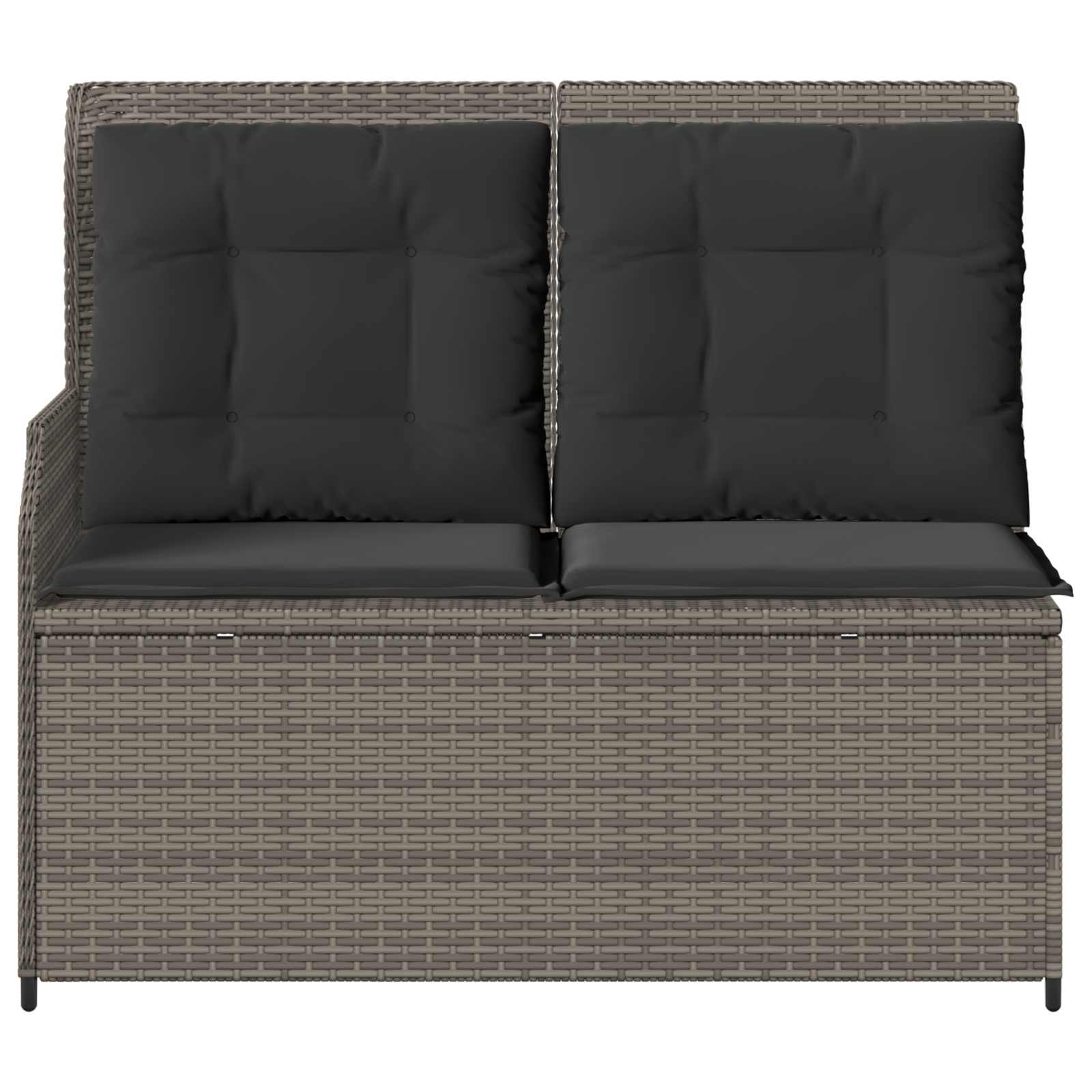 Panchina da giardino con cuscino Grigio Poly Rattan 3394451