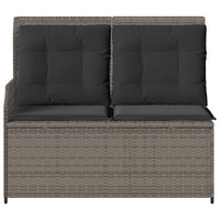 Panchina da giardino con cuscino Grigio Poly Rattan 3394451