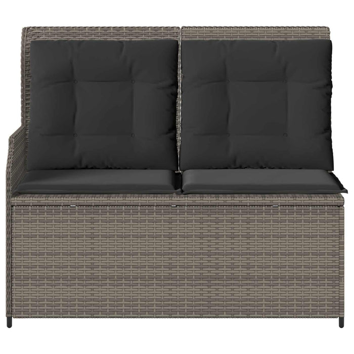 Panchina da giardino con cuscino Grigio Poly Rattan 3394451
