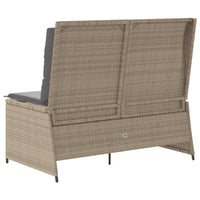 Panchina da giardino con cuscino Beige Poly Rattan 3394452