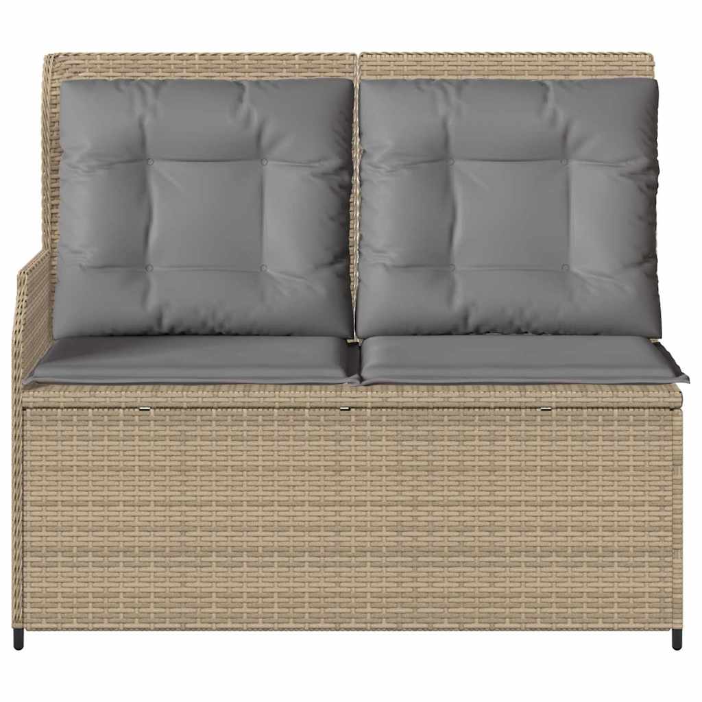 vidaXL Panchina da giardino con cuscino Beige Poly Rattan