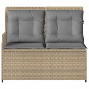 vidaXL Panchina da giardino con cuscino Beige Poly Rattan