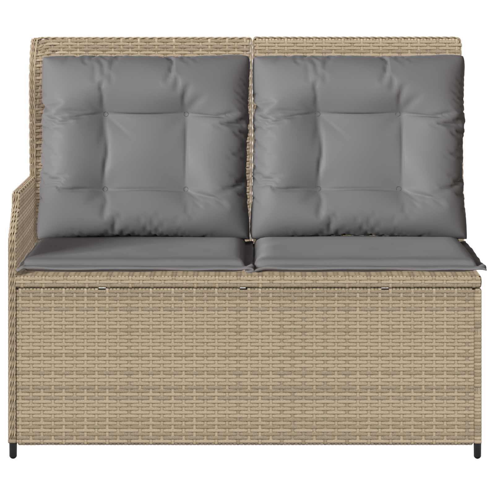 Panchina da giardino con cuscino Beige Poly Rattan 3394452