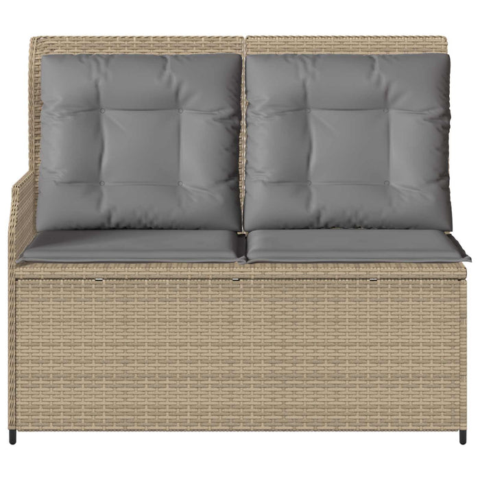 Panchina da giardino con cuscino Beige Poly Rattan 3394452