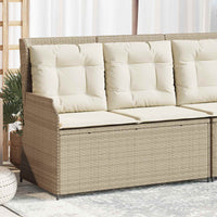 Panchina da giardino con cuscino Beige Poly Rattan 3394453