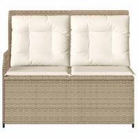 vidaXL Panchina da giardino con cuscino Beige Poly Rattan