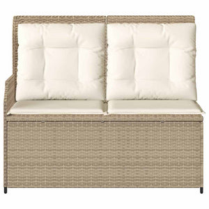 vidaXL Panchina da giardino con cuscino Beige Poly Rattan