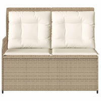 Panchina da giardino con cuscino Beige Poly Rattan 3394453