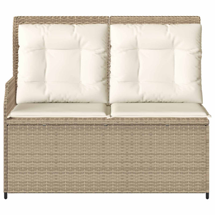 Panchina da giardino con cuscino Beige Poly Rattan 3394453