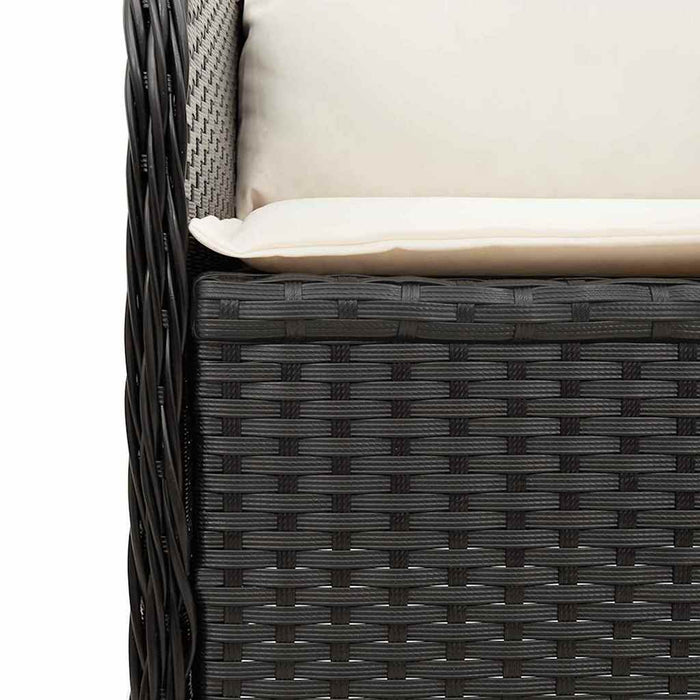 vidaXL Panchina da giardino con cuscino Nero Poly Rattan
