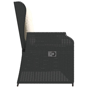 Panchina da giardino con cuscino Nero Poly Rattan 3394458