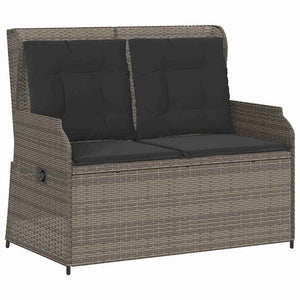 vidaXL Panchina da giardino con cuscino Grigio Poly Rattan