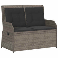 Panchina da giardino con cuscino Grigio Poly Rattan 3394460