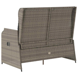 Panchina da giardino con cuscino Grigio Poly Rattan 3394460