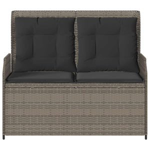 Panchina da giardino con cuscino Grigio Poly Rattan 3394460