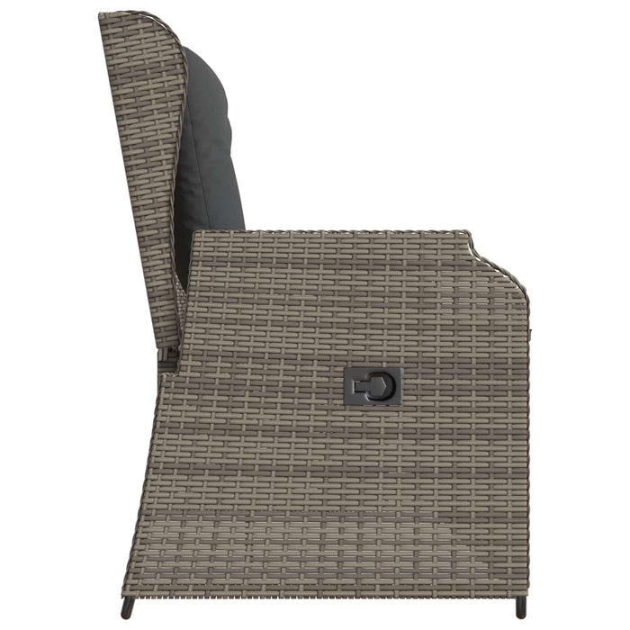 Panchina da giardino con cuscino Grigio Poly Rattan 3394460