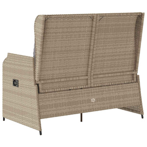Panchina da giardino con cuscino Beige Poly Rattan 3394461