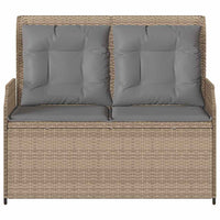 vidaXL Panchina da giardino con cuscino Beige Poly Rattan
