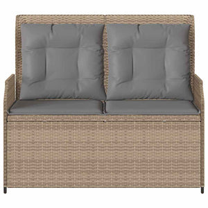 vidaXL Panchina da giardino con cuscino Beige Poly Rattan