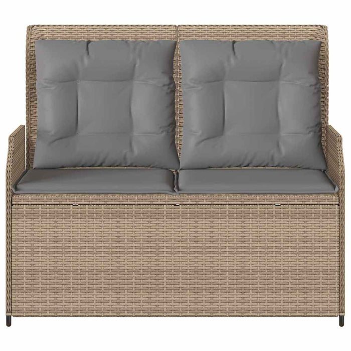 vidaXL Panchina da giardino con cuscino Beige Poly Rattan