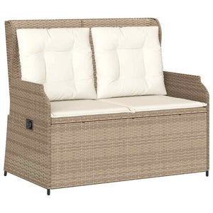 vidaXL Panchina da giardino con cuscino Beige Poly Rattan