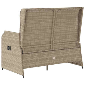 vidaXL Panchina da giardino con cuscino Beige Poly Rattan