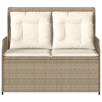 vidaXL Panchina da giardino con cuscino Beige Poly Rattan