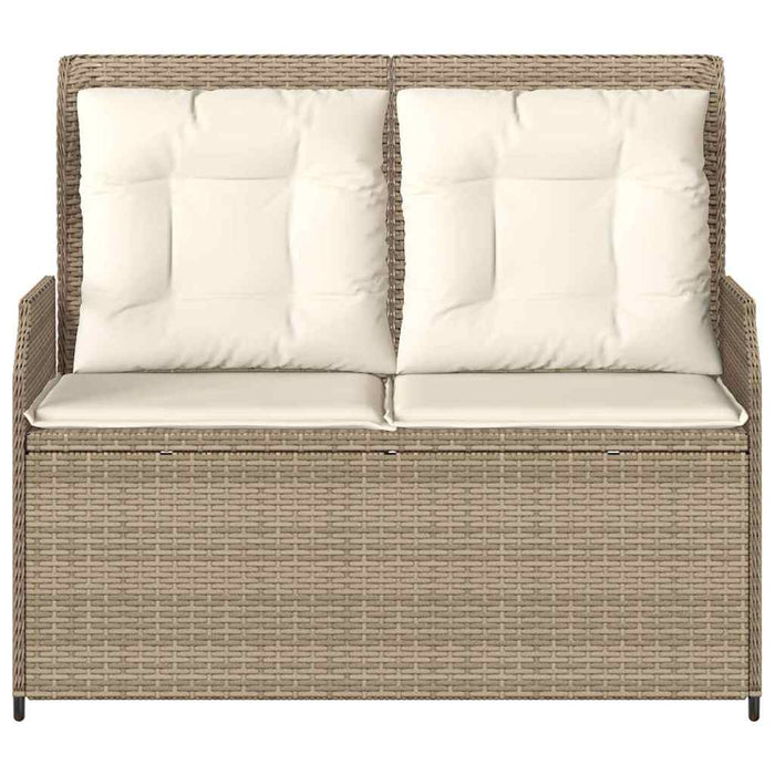 vidaXL Panchina da giardino con cuscino Beige Poly Rattan