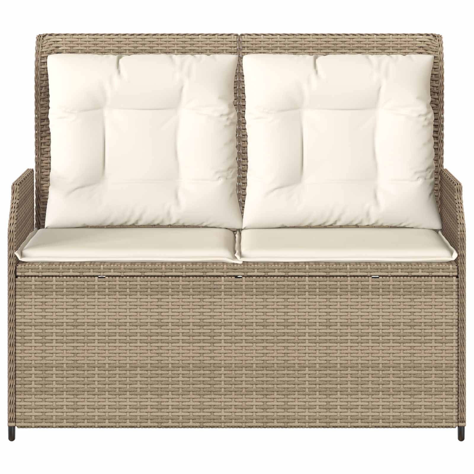 Panchina da giardino con cuscino Beige Poly Rattan 3394462