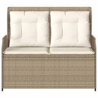 Panchina da giardino con cuscino Beige Poly Rattan 3394462