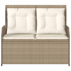 Panchina da giardino con cuscino Beige Poly Rattan 3394462