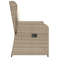 Panchina da giardino con cuscino Beige Poly Rattan 3394462