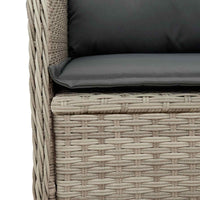 Panchina da giardino con cuscino Grigio chiaro Poly Rattan 3394463