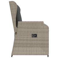 vidaXL Panchina da giardino con cuscino Grigio chiaro Poly Rattan