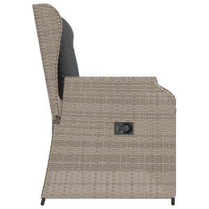 Panchina da giardino con cuscino Grigio chiaro Poly Rattan 3394463