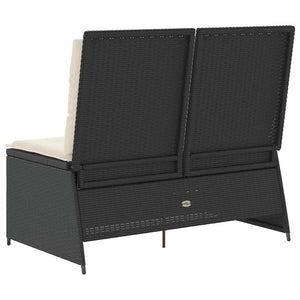 vidaXL Panchina da giardino con cuscino Nero Poly Rattan