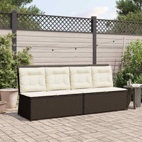 vidaXL Panchina da giardino con cuscino Marrone Poly Rattan
