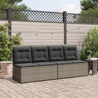 Panchina da giardino con cuscino Grigio Poly Rattan 3394469