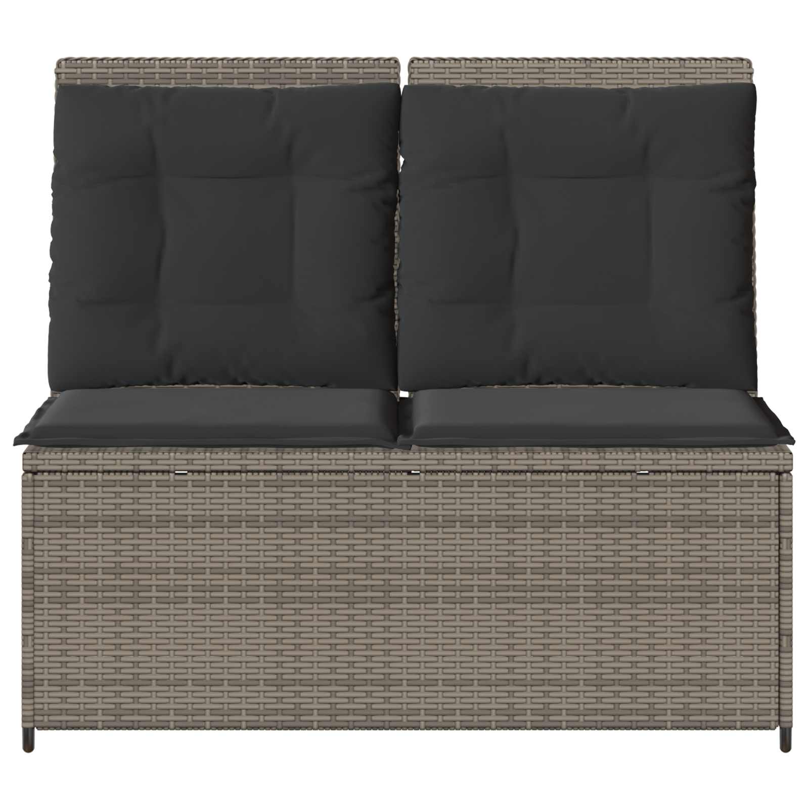 Panchina da giardino con cuscino Grigio Poly Rattan 3394469