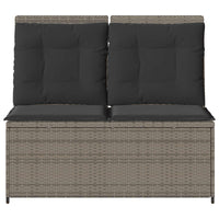 Panchina da giardino con cuscino Grigio Poly Rattan 3394469