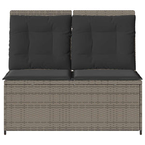 Panchina da giardino con cuscino Grigio Poly Rattan 3394469